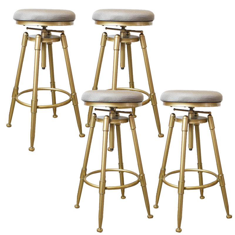 Nordic Armless Counter Stool Iron Bar Stool with Seat and Pedal