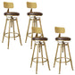 Nordic Armless Counter Stool Iron Bar Stool with Seat and Pedal