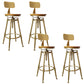 Nordic Armless Counter Stool Iron Bar Stool with Seat and Pedal