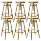 Nordic Armless Counter Stool Iron Bar Stool with Seat and Pedal
