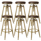 Nordic Armless Counter Stool Iron Bar Stool with Seat and Pedal