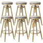 Nordic Armless Counter Stool Iron Bar Stool with Seat and Pedal