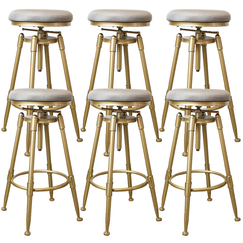 Nordic Armless Counter Stool Iron Bar Stool with Seat and Pedal