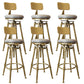 Nordic Armless Counter Stool Iron Bar Stool with Seat and Pedal
