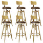 Nordic Armless Counter Stool Iron Bar Stool with Seat and Pedal