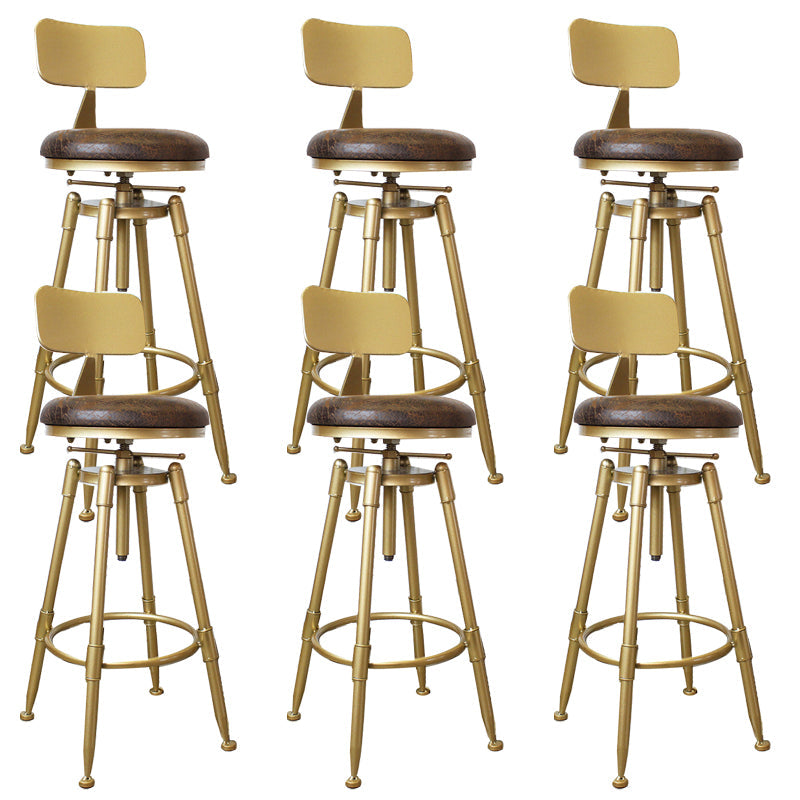 Nordic Armless Counter Stool Iron Bar Stool with Seat and Pedal