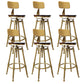Nordic Armless Counter Stool Iron Bar Stool with Seat and Pedal