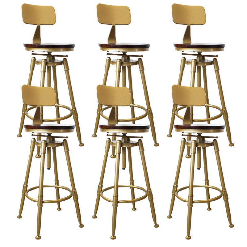 Nordic Armless Counter Stool Iron Bar Stool with Seat and Pedal