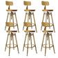 Nordic Armless Counter Stool Iron Bar Stool with Seat and Pedal
