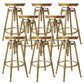 Nordic Armless Counter Stool Iron Bar Stool with Seat and Pedal