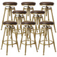 Nordic Armless Counter Stool Iron Bar Stool with Seat and Pedal