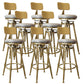 Nordic Armless Counter Stool Iron Bar Stool with Seat and Pedal