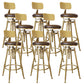 Nordic Armless Counter Stool Iron Bar Stool with Seat and Pedal