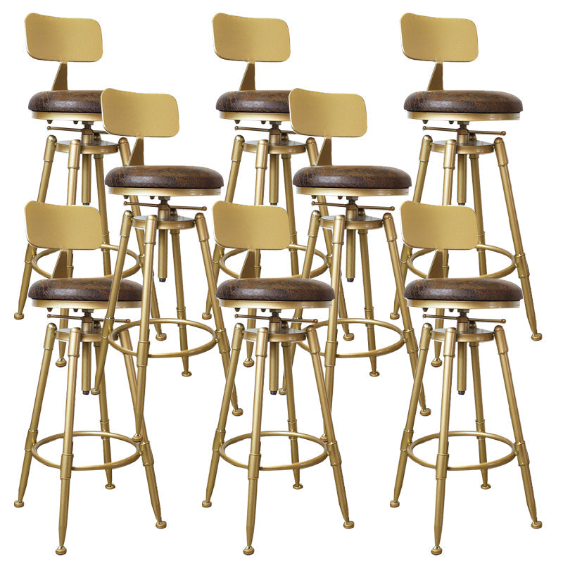 Nordic Armless Counter Stool Iron Bar Stool with Seat and Pedal