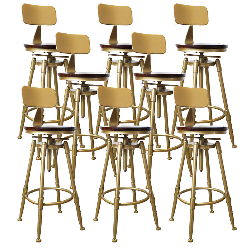 Nordic Armless Counter Stool Iron Bar Stool with Seat and Pedal