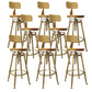 Nordic Armless Counter Stool Iron Bar Stool with Seat and Pedal