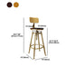 Nordic Armless Counter Stool Iron Bar Stool with Seat and Pedal