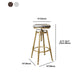 Nordic Armless Counter Stool Iron Bar Stool with Seat and Pedal