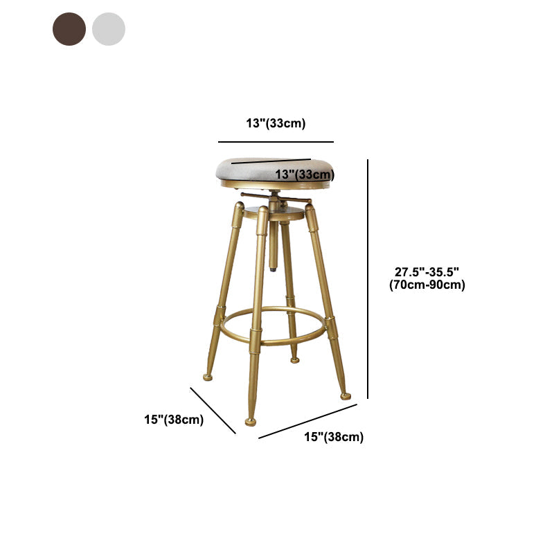 Nordic Armless Counter Stool Iron Bar Stool with Seat and Pedal