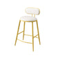 Indoor Round Modern Bar & Counter Stool White Upholstered Low Back Counter Bar Stool