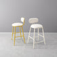Indoor Round Modern Bar & Counter Stool White Upholstered Low Back Counter Bar Stool