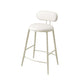 Indoor Round Modern Bar & Counter Stool White Upholstered Low Back Counter Bar Stool