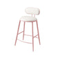 Indoor Round Modern Bar & Counter Stool White Upholstered Low Back Counter Bar Stool