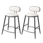Indoor Round Modern Bar & Counter Stool White Upholstered Low Back Counter Bar Stool