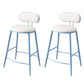 Indoor Round Modern Bar & Counter Stool White Upholstered Low Back Counter Bar Stool