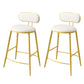 Indoor Round Modern Bar & Counter Stool White Upholstered Low Back Counter Bar Stool