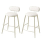 Indoor Round Modern Bar & Counter Stool White Upholstered Low Back Counter Bar Stool