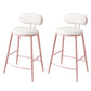 Indoor Round Modern Bar & Counter Stool White Upholstered Low Back Counter Bar Stool