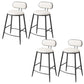 Indoor Round Modern Bar & Counter Stool White Upholstered Low Back Counter Bar Stool