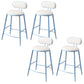 Indoor Round Modern Bar & Counter Stool White Upholstered Low Back Counter Bar Stool