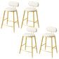 Indoor Round Modern Bar & Counter Stool White Upholstered Low Back Counter Bar Stool