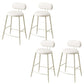 Indoor Round Modern Bar & Counter Stool White Upholstered Low Back Counter Bar Stool