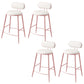 Indoor Round Modern Bar & Counter Stool White Upholstered Low Back Counter Bar Stool