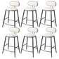 Indoor Round Modern Bar & Counter Stool White Upholstered Low Back Counter Bar Stool