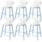 Indoor Round Modern Bar & Counter Stool White Upholstered Low Back Counter Bar Stool