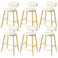 Indoor Round Modern Bar & Counter Stool White Upholstered Low Back Counter Bar Stool