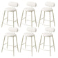Indoor Round Modern Bar & Counter Stool White Upholstered Low Back Counter Bar Stool