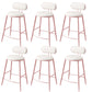 Indoor Round Modern Bar & Counter Stool White Upholstered Low Back Counter Bar Stool