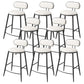 Indoor Round Modern Bar & Counter Stool White Upholstered Low Back Counter Bar Stool