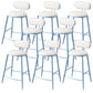 Indoor Round Modern Bar & Counter Stool White Upholstered Low Back Counter Bar Stool