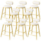 Indoor Round Modern Bar & Counter Stool White Upholstered Low Back Counter Bar Stool