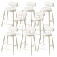 Indoor Round Modern Bar & Counter Stool White Upholstered Low Back Counter Bar Stool