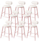Indoor Round Modern Bar & Counter Stool White Upholstered Low Back Counter Bar Stool