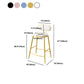 Indoor Round Modern Bar & Counter Stool White Upholstered Low Back Counter Bar Stool