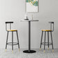 Modern Armless Backrest Counter Stool Iron Bar Stool with Wooden Seat and Pedal