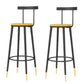 Modern Armless Backrest Counter Stool Iron Bar Stool with Wooden Seat and Pedal